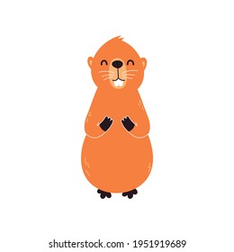 Marmot. EPS 10. Vector illustration isolated on white background.