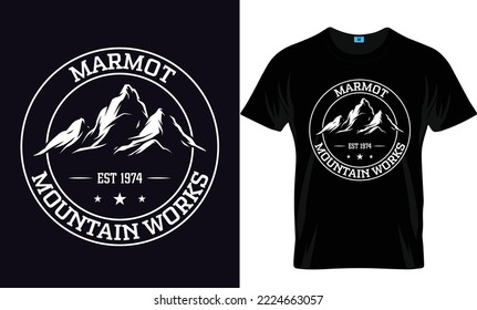 Marmot Est 1974 Mountain Works Wandern T-Shirt Design