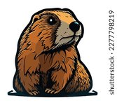 Marmot Flat Icon Isolated On White Background Flat Icon Isolated On White Background