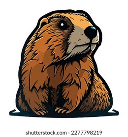 Marmot Flat Icon Isolated On White Background Flat Icon Isolated On White Background