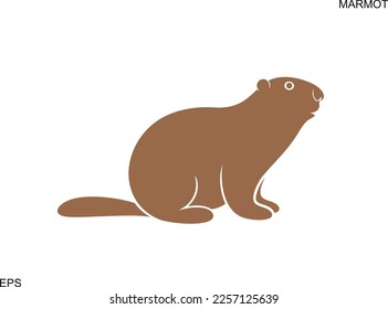 Marmot logo. Isolated marmot on white background