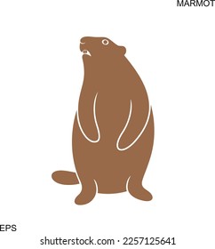 Marmot logo. Isolated marmot on white background