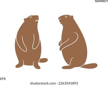 Marmot logo. Isolated marmot on white background