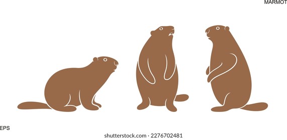 Marmot logo. Isolated marmot on white background 