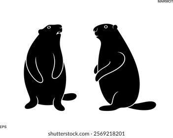 Marmot logo. Isolated marmot on white background