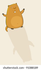 Marmot on the background. Vector illustration