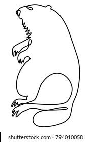 Marmot one line drawing
