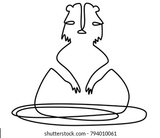 Marmot one line drawing