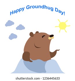 Marmot
 with sun on white background