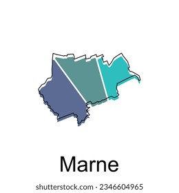 Marne Stadt Deutschland Karte, Vektorgrafik, Vektorgrafik, Vektorgrafik-Vorlage mit Skizze-Stil auf weißem Hintergrund