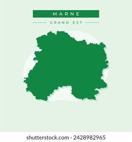 Marne Department (France, French Republic, Grand Est region) map vector illustration, scribble sketch Marne map