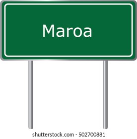 Maroa , Illinois , road sign green vector illustration, road table, USA city