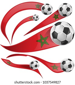 marocco flag set with soccer ball

