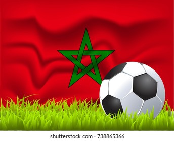 Marocco flag and soccer ball