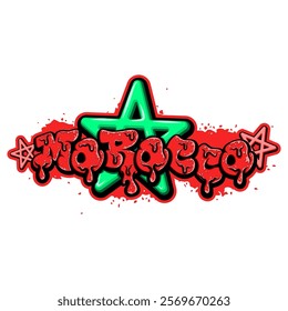 Marocco in graffiti art style