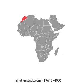 marocco Highlighted on africa Map Eps 10