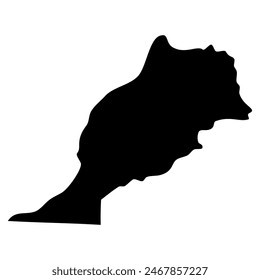 Marocco island map silhouette. Vector image
