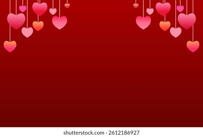 Maroon background with hearts vector illustration