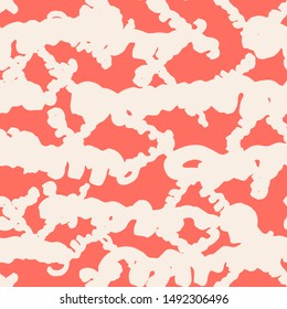 Maroon and Beige tie dye seamless pattern.  Shibori seamless print. Watercolor hand drawn batik.  Handmade watercolour shirt tie dye pattern. Japan traditional tile. Red and White shibori.