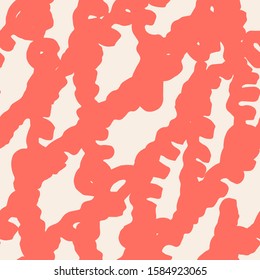 Maroon and Beige tie dye seamless pattern.  Shibori seamless print. Watercolor hand drawn batik.  Handmade watercolour shirt tie dye pattern. Japan traditional tile. Coral and White shibori.