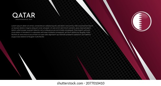 Maroon and black Geometric abstract background design. Qatar independence day template design. Good template for Qatar national day design.