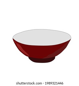 maroon bowl vector, minimalistic and modern design on a white background
