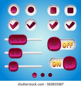 Maroon buttons. GUI and UI elements