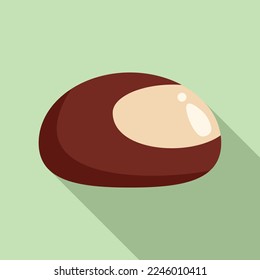 Maroon chestnut icon flat vector. Autumn tree. Sweet fall