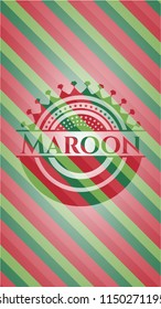 Maroon christmas badge.