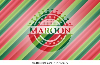 Maroon christmas emblem.