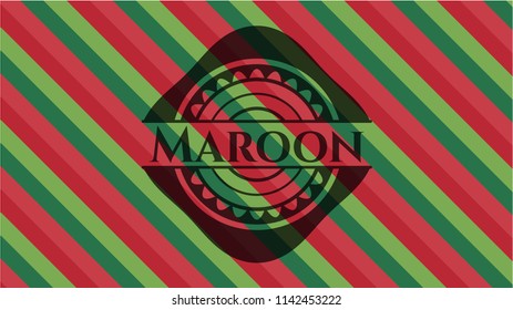 Maroon christmas emblem background.