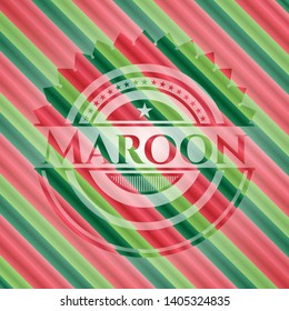Maroon christmas emblem background. Vector Illustration. Detailed.