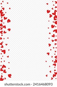 Maroon Color Confetti Vector Transparent Backgound. Decoration Papercut Postcard. Burgundy Cut Heart Texture.
