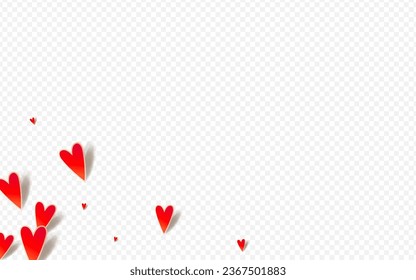 Maroon Color Confetti Vector White Backgound. Falling Papercut Concept. Burgundy Paper Hearts Border.