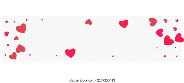 Maroon Color Heart Vector Panoramic Transparent Backgound. Visual Papercut Texture. Pink Cut Hearts Poster.