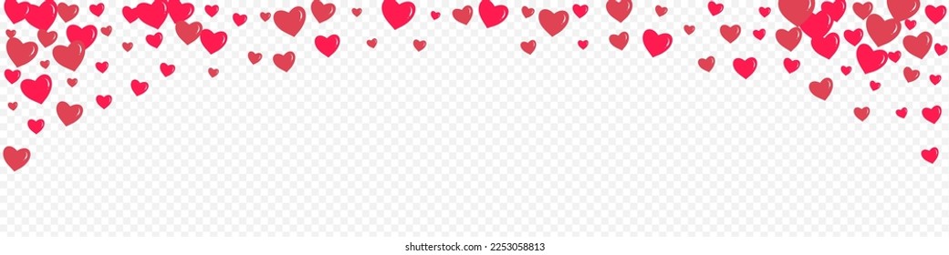 Fondo Panorámico Transparente Panorámico del Vector Corazón de Color Marrón. Concepto de corazones de boda. Patrón de Confetti de Romance Borgoña.