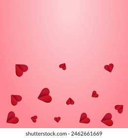 Fondo rosa de Vector de corazón de color granate. Cartel de confeti romance. Tarjeta de Corazones de Papel Rosa.