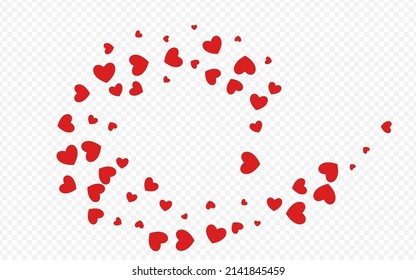 Maroon Color Heart Vector Transparent Backgound. Falling Confetti Postcard. Burgundy Romance Papercut Concept.