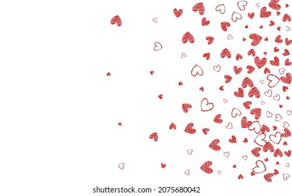Maroon Color Heart Vector White Backgound. Decoration Hearts Poster. Burgundy Happy Papercut Frame.