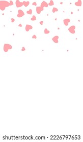 Maroon Color Heart Vector White Backgound. Decoration Hearts Poster. Pink 3d Confetti Concept.