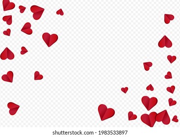 Fondo transparente vectorial de color marrón. Cortar papel tapiz de papel. Postal del Corazón Rojo Caído.