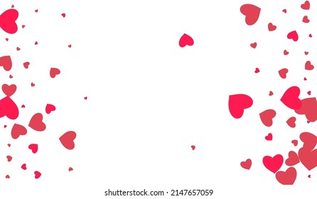Maroon Color Hearts Vector White Backgound. Romance Confetti Postcard. Red Valentine Papercut Illustration.