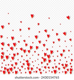 Maroon Color Hearts Vector White Backgound. 3d Papercut Template. Pink Happy Heart Illustration.