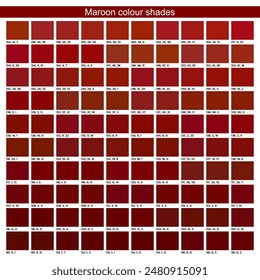 Maroon Color Palette: 100 Shades for Clothing and Print