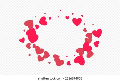 Maroon Color Papercut Vector Transparent Backgound. Romance Hearts Pattern. Pink Happy Heart Concept.