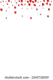 Maroon Color Papercut Vector White Backgound. Wedding Confetti Frame. Burgundy Decoration Hearts Design.