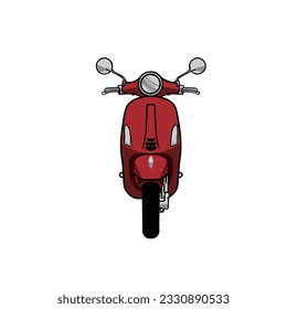 maroon color scooter motorcycle icon vector illustration