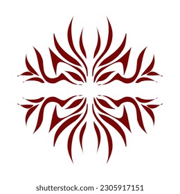 Maroon color tribal design illustration. Perfect for tattoos, stickers, icons, logos, hats, wallpaper elements