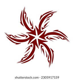 Maroon color tribal design illustration. Perfect for tattoos, stickers, icons, logos, hats, wallpaper elements