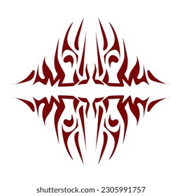 Maroon color tribal design illustration. Perfect for tattoos, stickers, icons, logos, hats, wallpaper elements